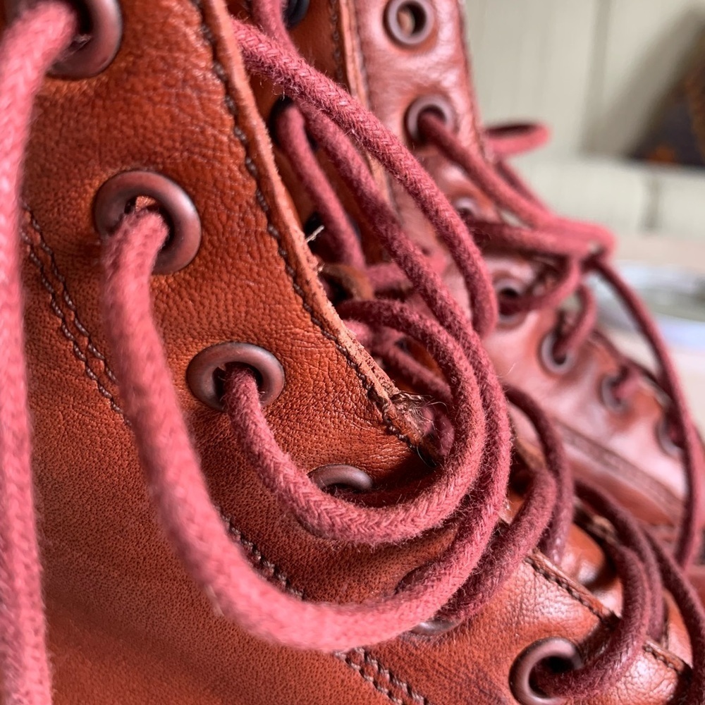 FRYE Veronica Combat Boot In Red Clay - Picture 15 of 16